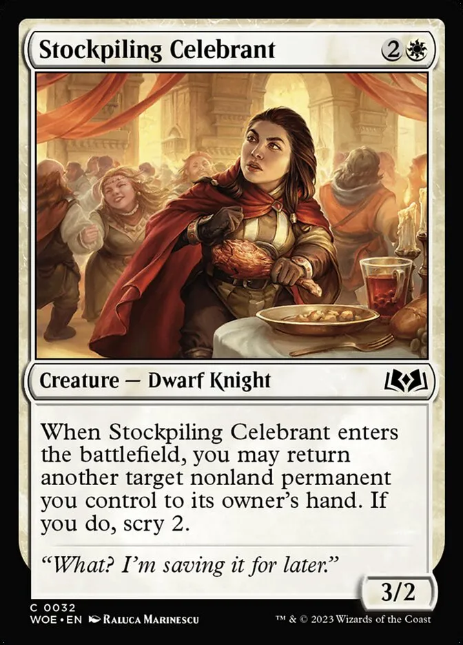 Stockpiling Celebrant Front Face
