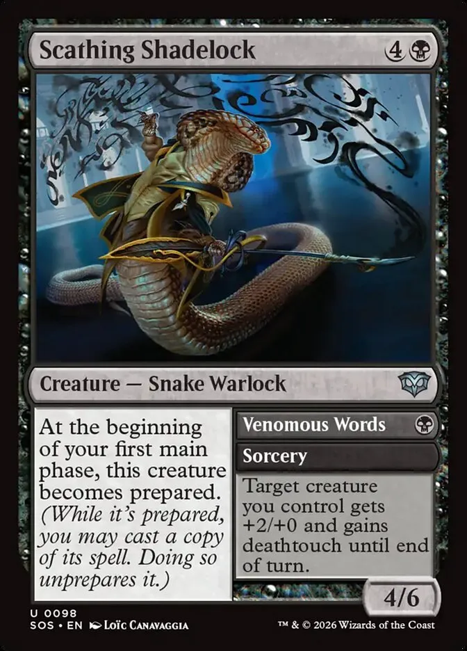 Scathing Shadelock // Venomous Words Front Face