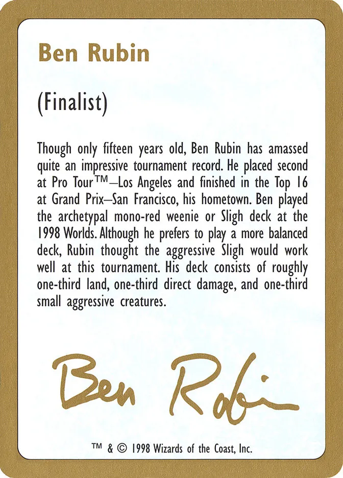 Ben Rubin Bio Front Face