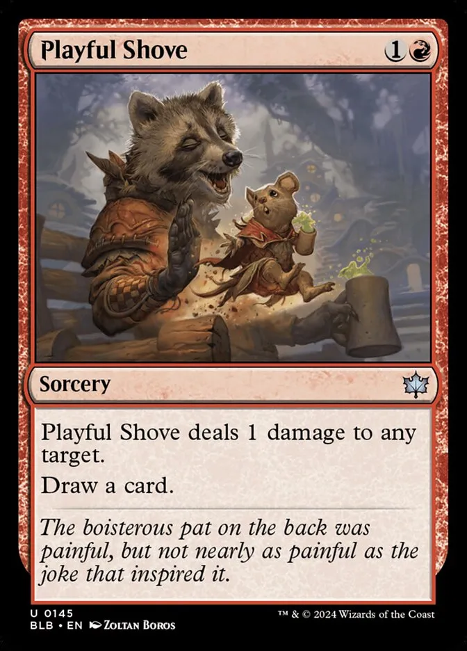Playful Shove Front Face