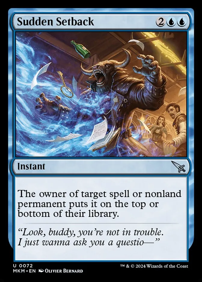 Sudden Setback Front Face