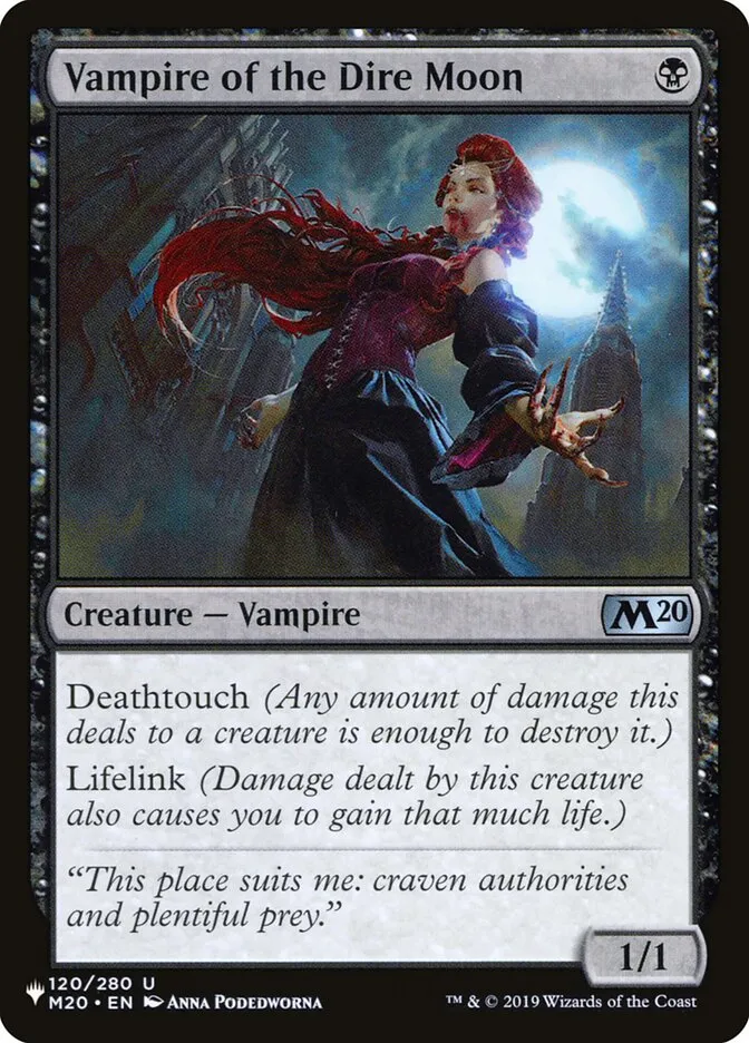 Vampire of the Dire Moon Front Face