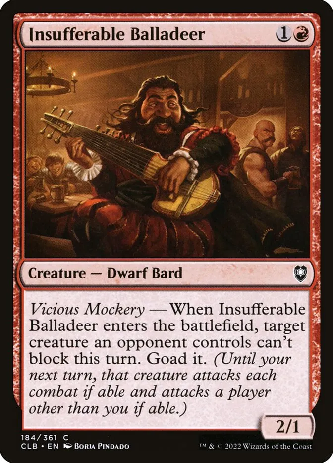 Insufferable Balladeer Front Face