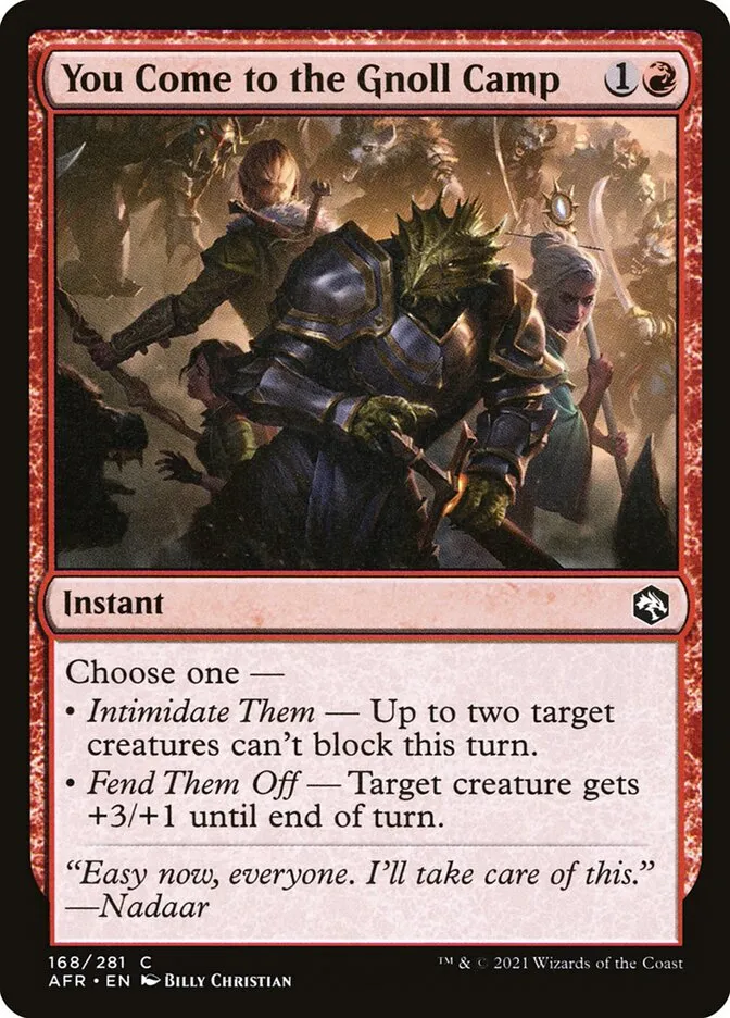 You Come to the Gnoll Camp Front Face