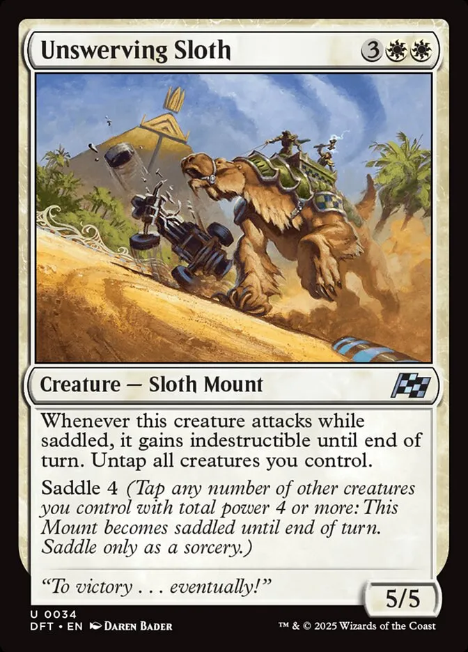 Unswerving Sloth Front Face