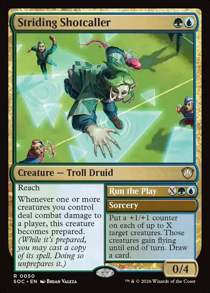 Striding Shotcaller // Run the Play Front Face