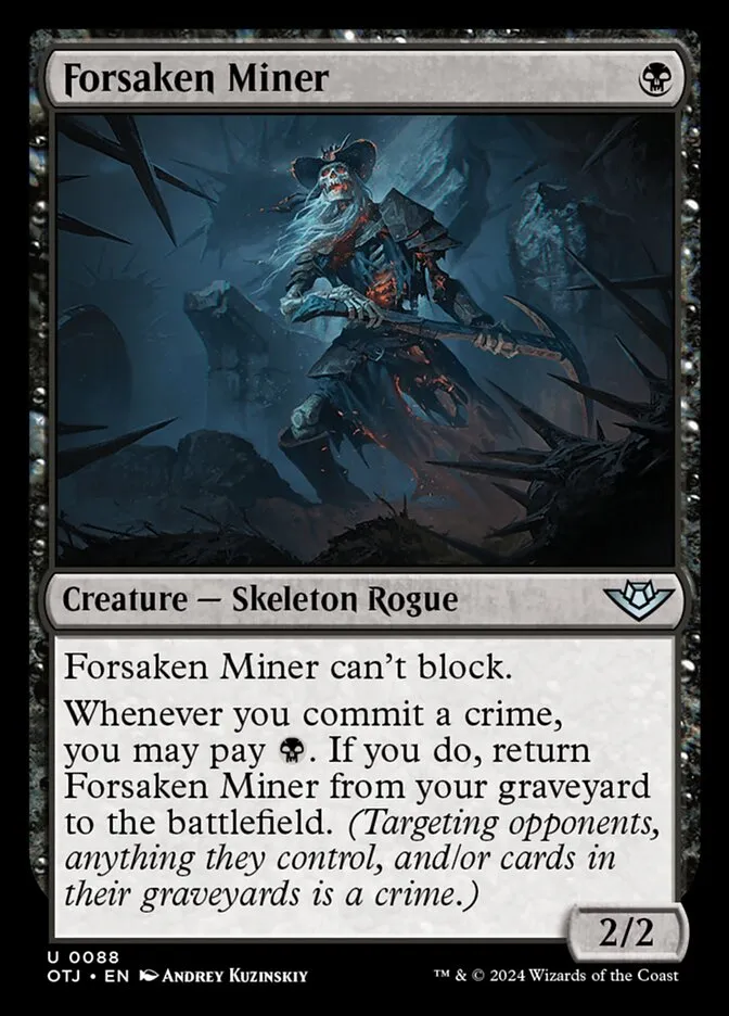 Forsaken Miner Front Face