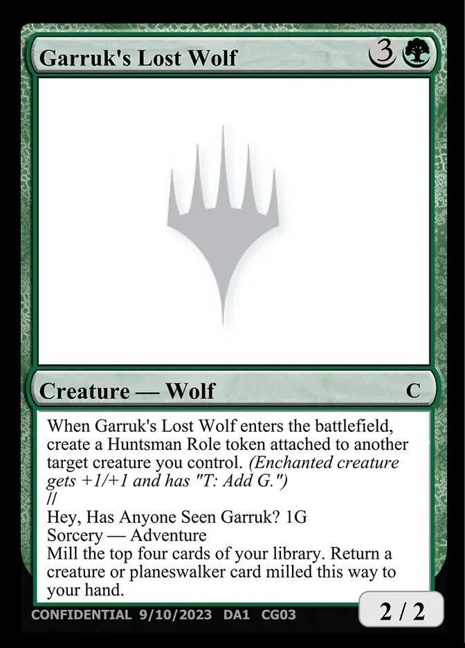 Garruk's Lost Wolf // Hey, Has Anyone Seen Garruk? Front Face