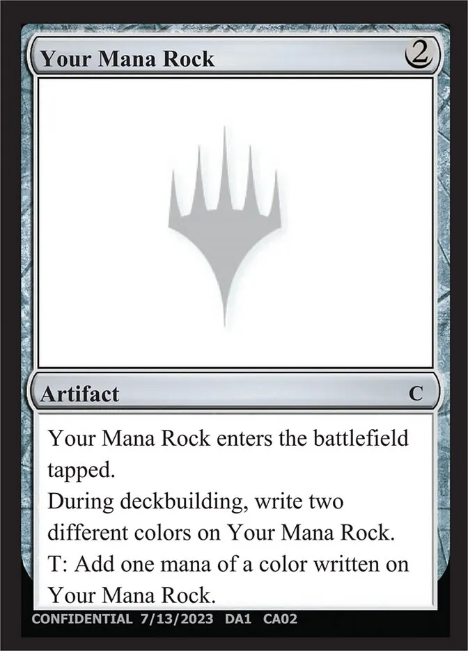 Your Mana Rock Front Face