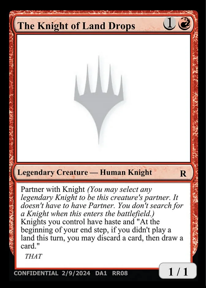 The Knight of Land Drops Front Face