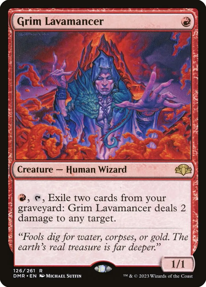 Grim Lavamancer Front Face
