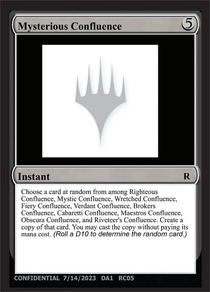 Mysterious Confluence Front Face