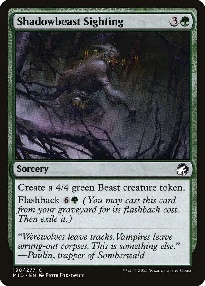 Shadowbeast Sighting Front Face
