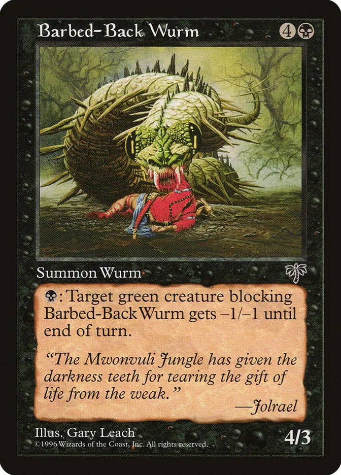 Barbed-Back Wurm Front Face