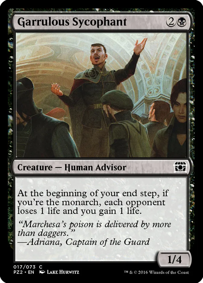 Garrulous Sycophant Front Face