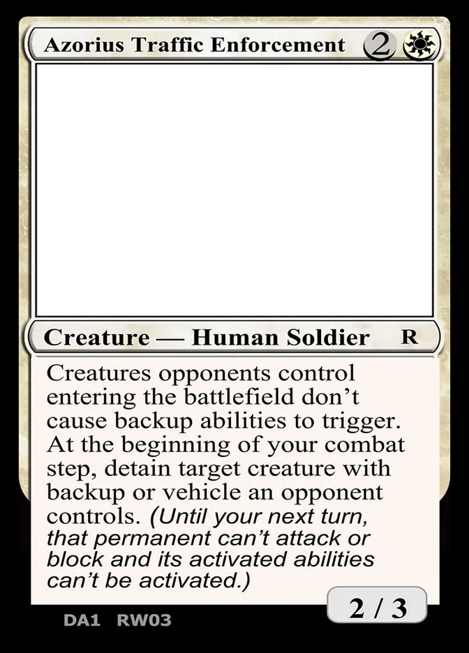 Azorius Traffic Enforcement Front Face