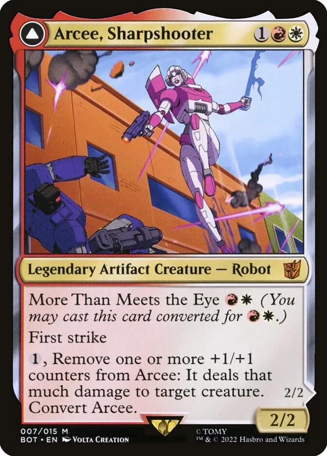 Arcee, Sharpshooter // Arcee, Acrobatic Coupe Front Face