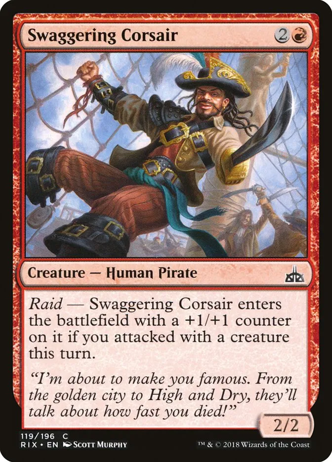 Swaggering Corsair Front Face