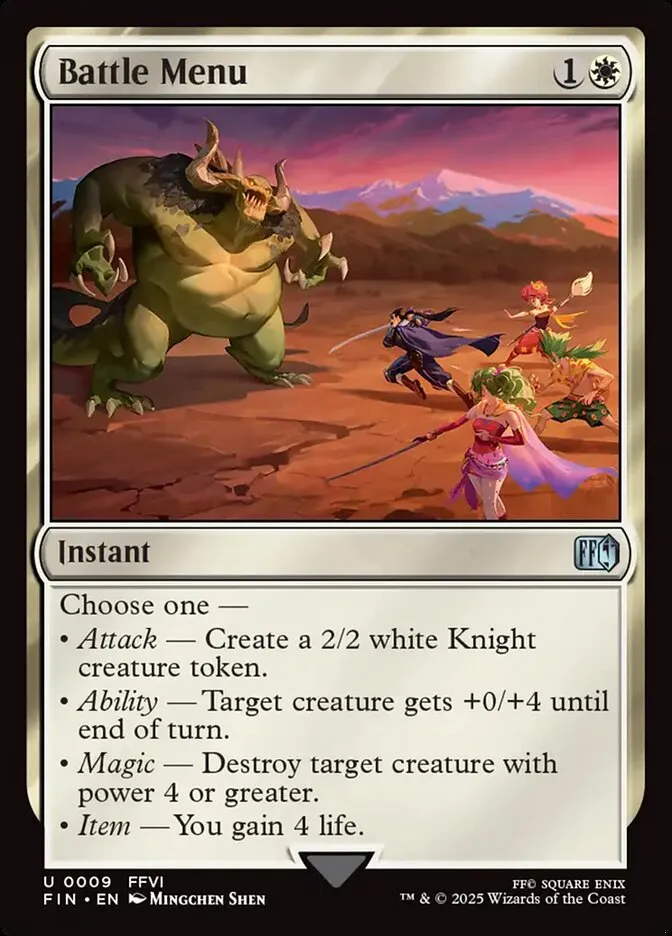 Battle Menu Front Face
