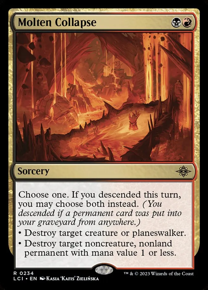 Molten Collapse Front Face