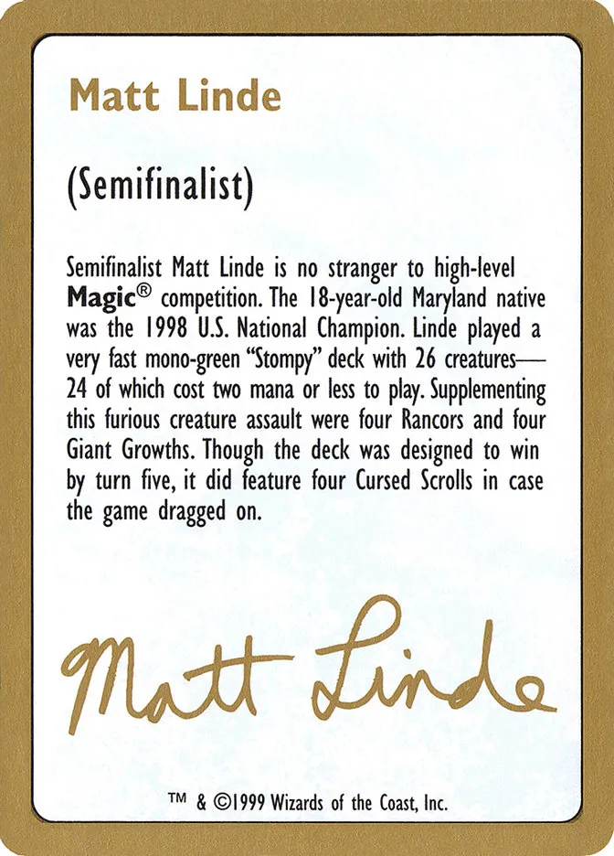 Matt Linde Bio Front Face