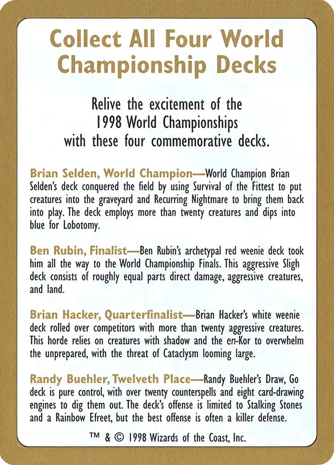 1998 World Championships Ad Front Face