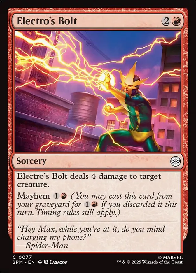 Electro's Bolt Front Face