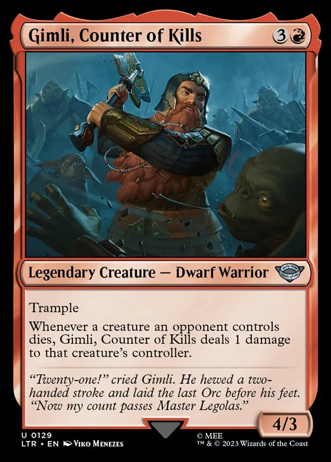 Gimli, Counter of Kills Front Face