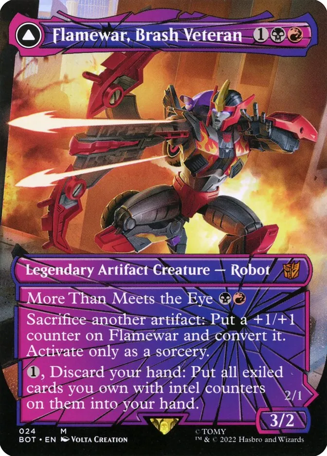 Flamewar, Brash Veteran // Flamewar, Streetwise Operative Front Face