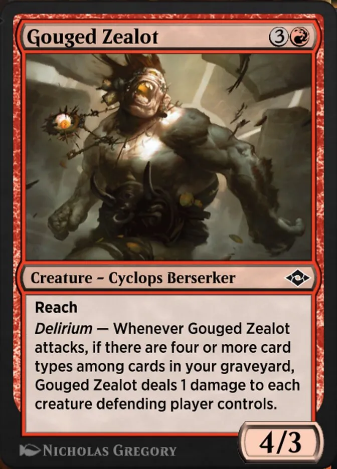 Gouged Zealot Front Face