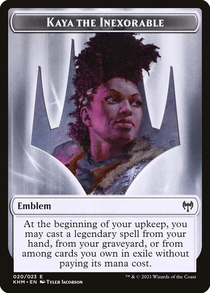 Kaya the Inexorable Emblem Front Face