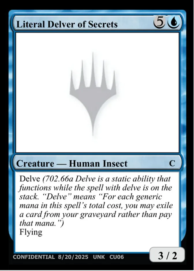 Literal Delver of Secrets Front Face