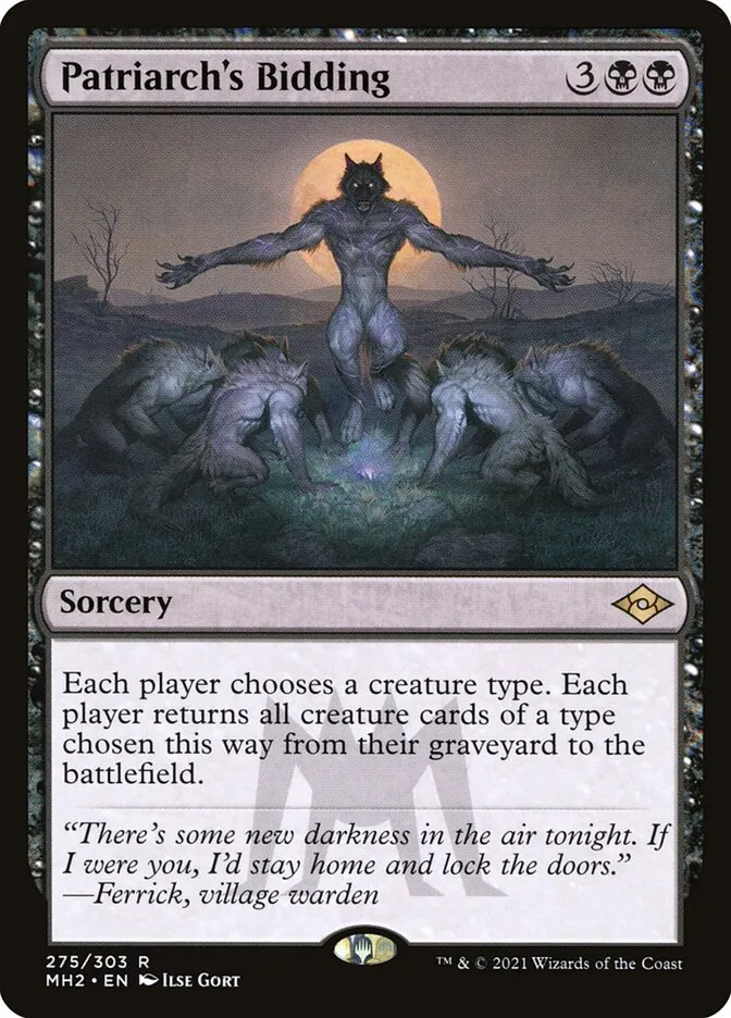 Patriarch's Bidding Front Face