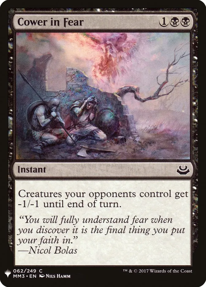 Cower in Fear Front Face