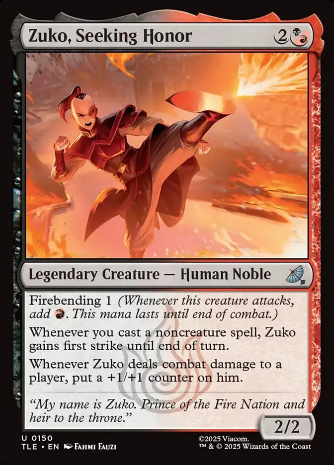 Zuko, Seeking Honor Front Face
