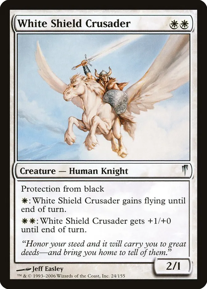 White Shield Crusader Front Face