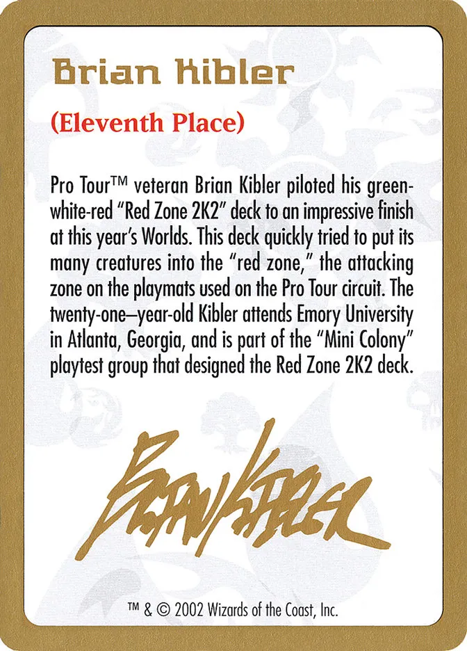 Brian Kibler Bio Front Face