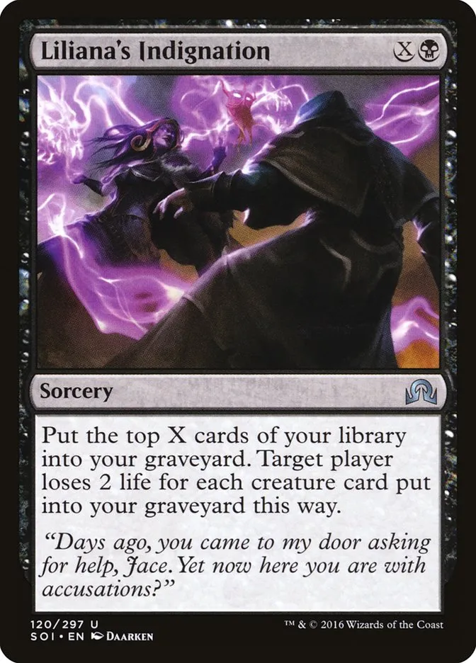 Liliana's Indignation Front Face
