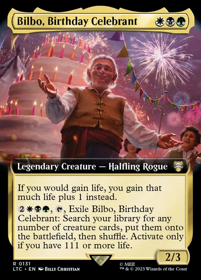 Bilbo, Birthday Celebrant Front Face