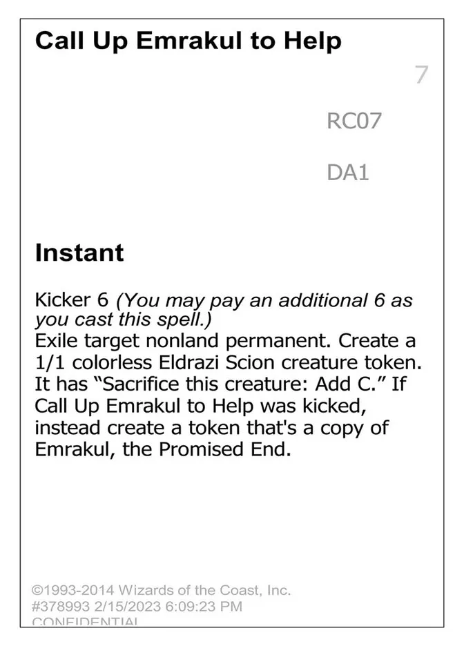 Call Up Emrakul to Help Front Face