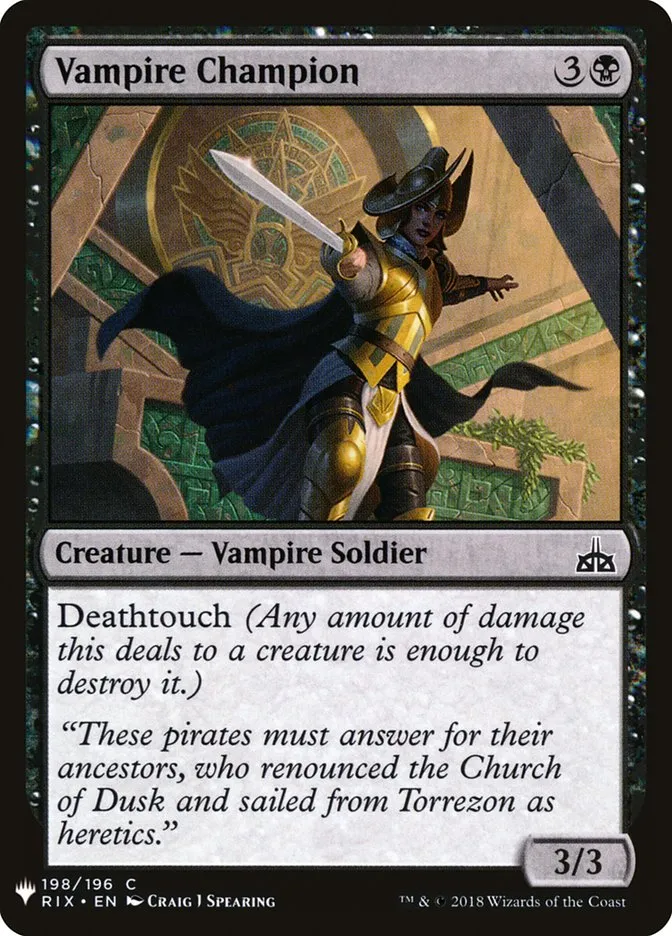 Vampire Champion Front Face