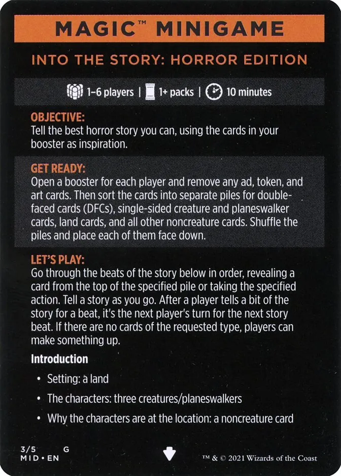Into the Story: Horror Edition // Into the Story (cont'd) Front Face