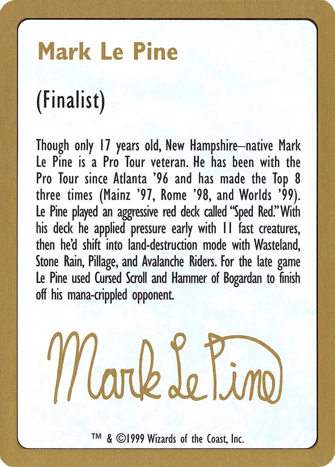 Mark Le Pine Bio Front Face