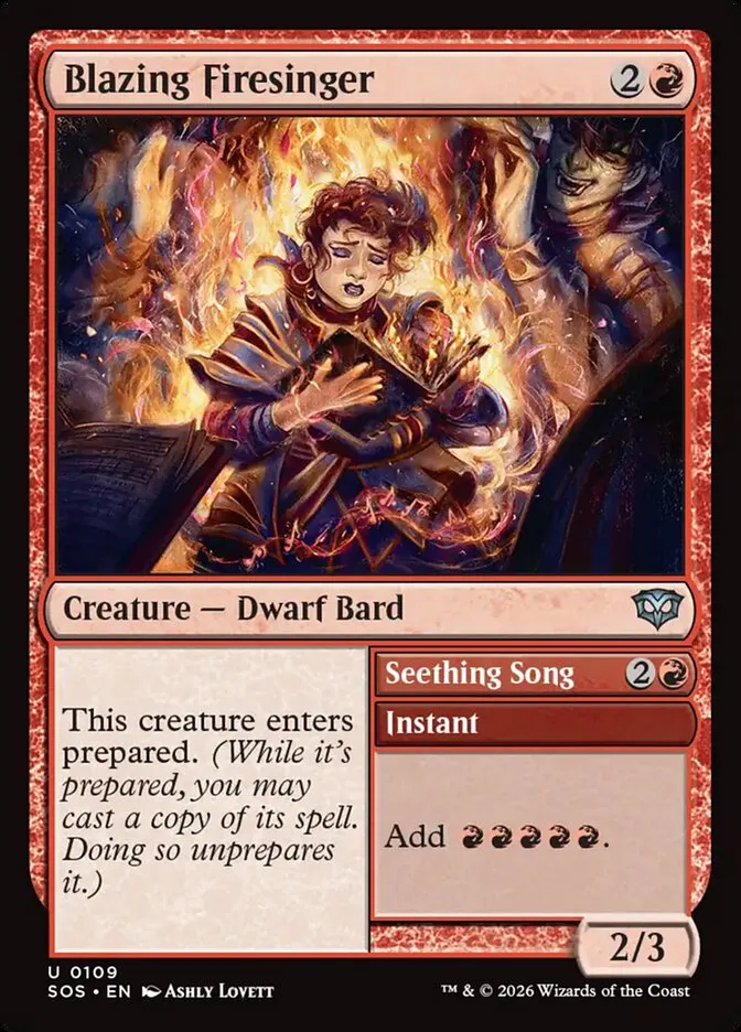 Blazing Firesinger // Seething Song Front Face