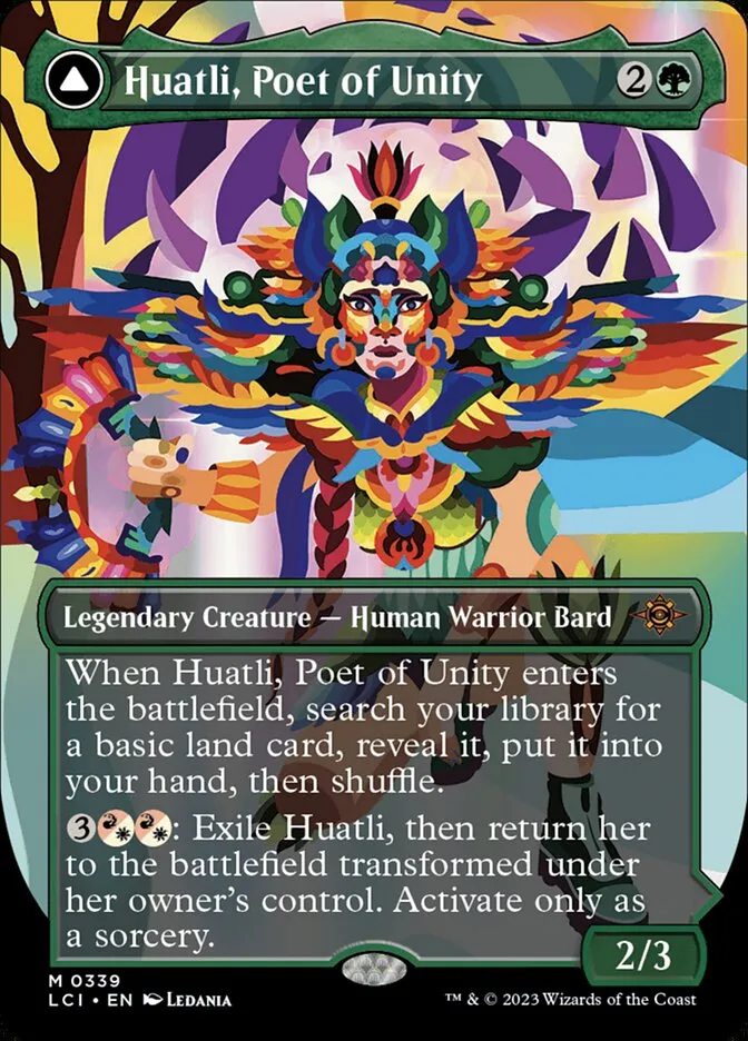 Huatli, Poet of Unity // Roar of the Fifth People Front Face
