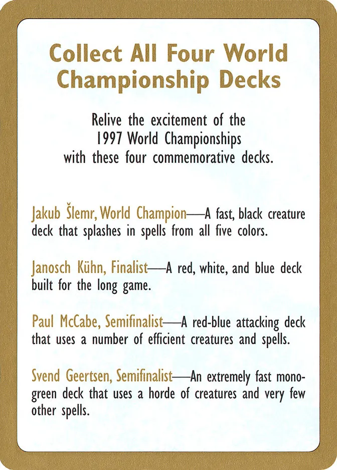 1997 World Championships Ad Front Face