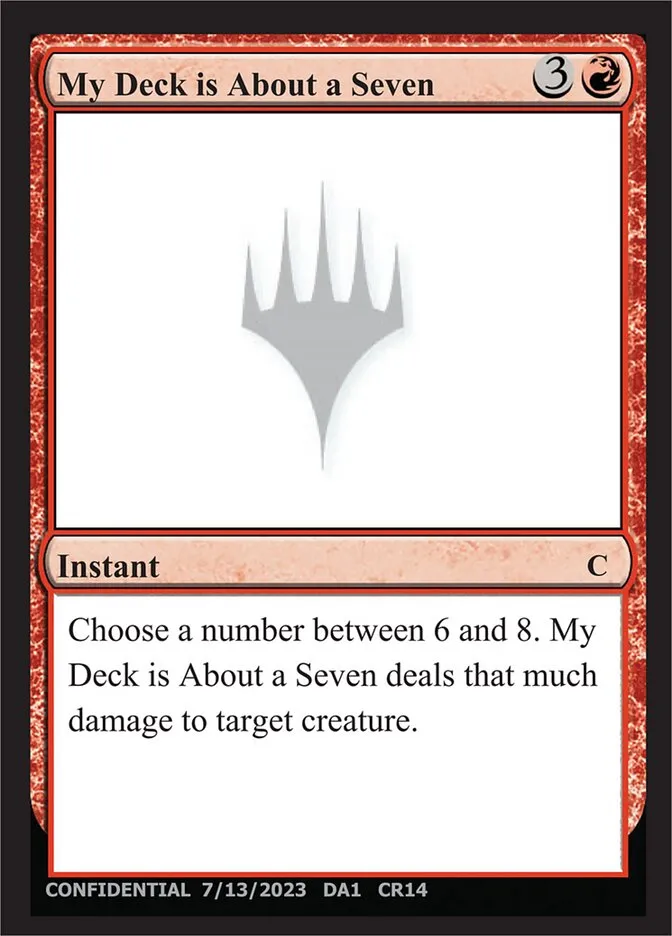My Deck is About a Seven Front Face