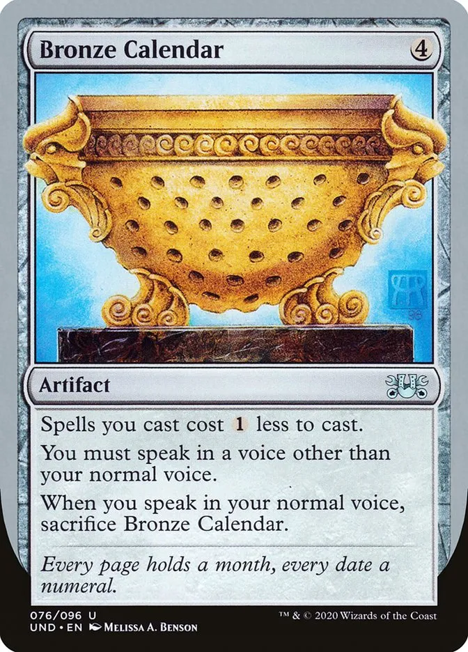 Bronze Calendar Front Face
