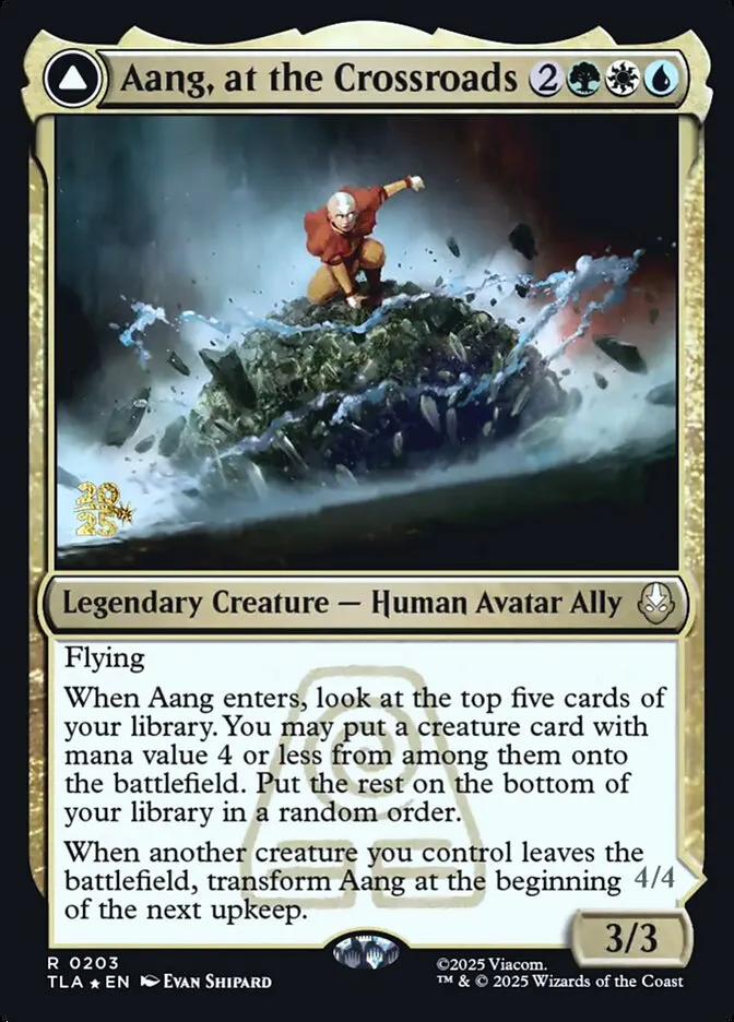 Aang, at the Crossroads // Aang, Destined Savior Front Face