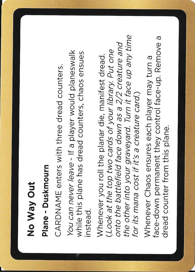No Way Out (Playtest) Front Face